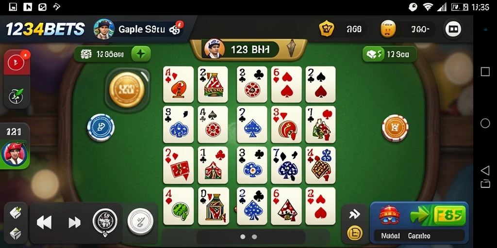 Tampilan gameplay Gaple yang seru dan menarik di 1234BETS.