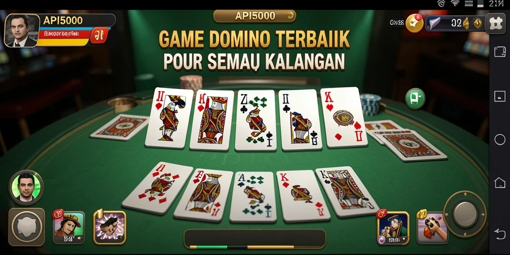 Tampilan gameplay seru dalam API5000 saat bermain domino.