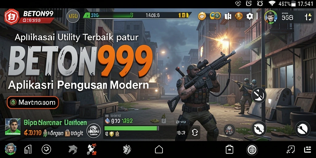 Tampilan aplikasi BETON999 dengan berbagai fitur Utility yang menarik.