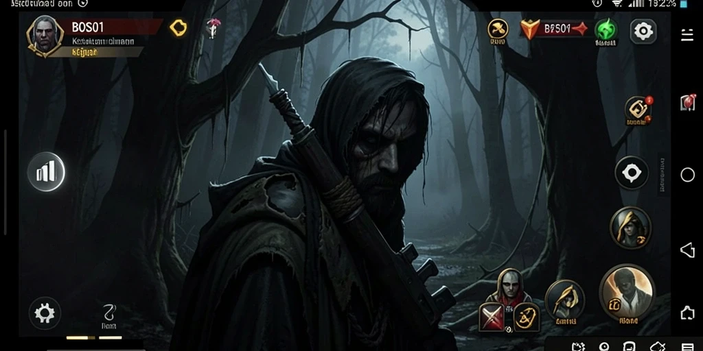 Tampilan gameplay BOS01 yang menyeramkan dan mencekam.