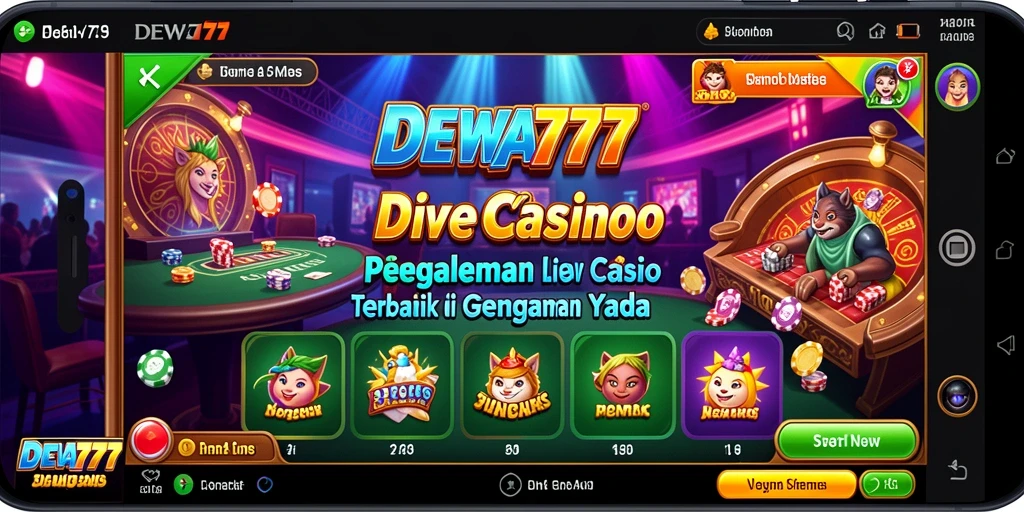 Tampilan gameplay Live Casino DEWA777 yang mendebarkan dan interaktif.