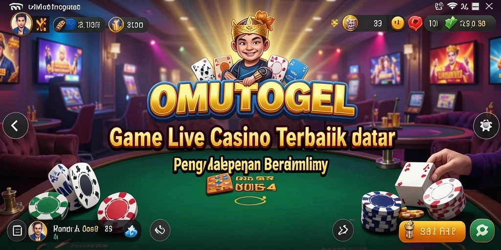 Screenshot gameplay Live Casino OMUTOGEL yang menampilkan dealer dan interaksi pemain.