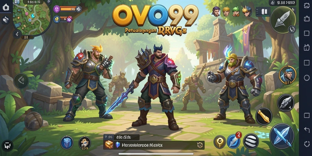 Gameplay RPG OVO99 dengan grafis menawan dan pertarungan seru.