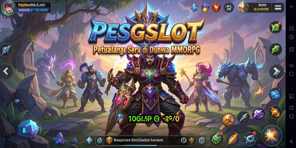 Screenshot gameplay PESGSLOT menunjukkan aksi seru di dunia MMORPG.