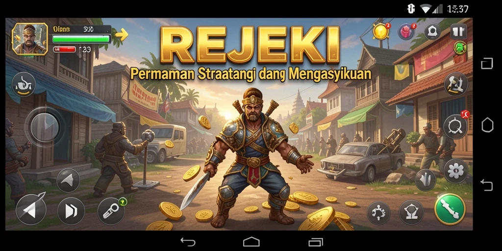 Tampilan gameplay yang menegangkan dari REJEKI.