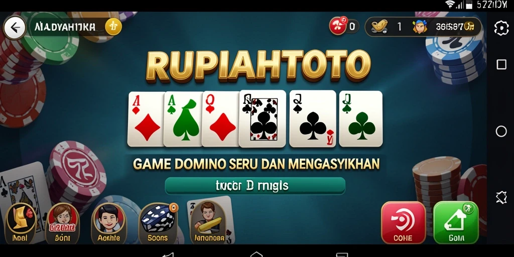 Gameplay RUPIAHTOTO menunjukkan keseruan bermain Domino bersama teman.
