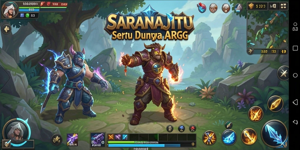 Tampilan gameplay eksplorasi dan pertarungan di SARANAJITU yang mendebarkan.