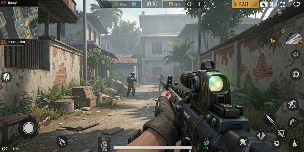 Gameplay V87 yang intens dan penuh aksi FPS.