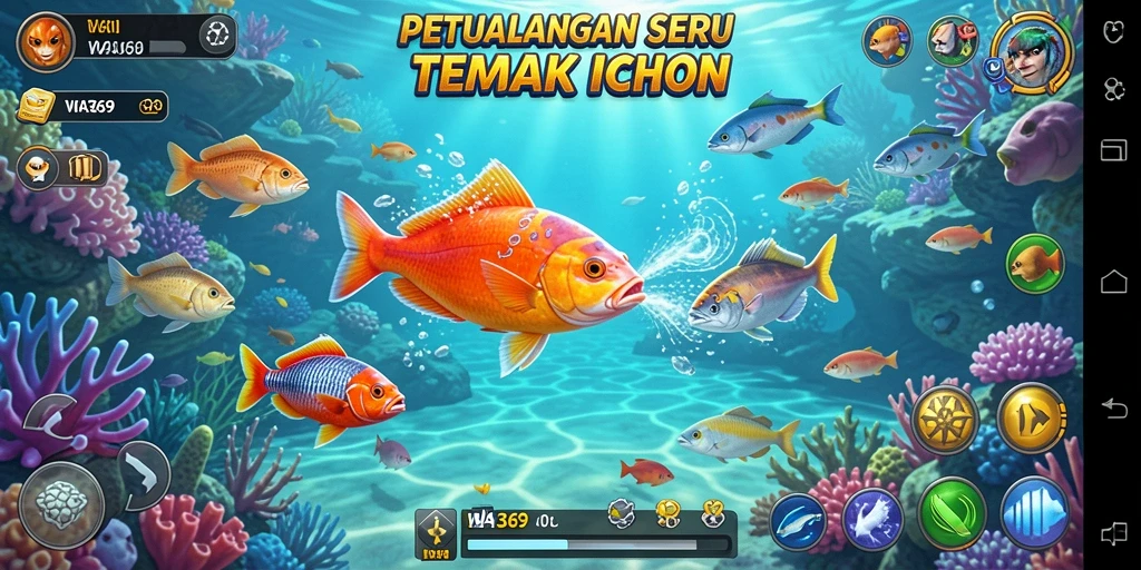 Gameplay seru menembak ikan dengan grafik menawan.