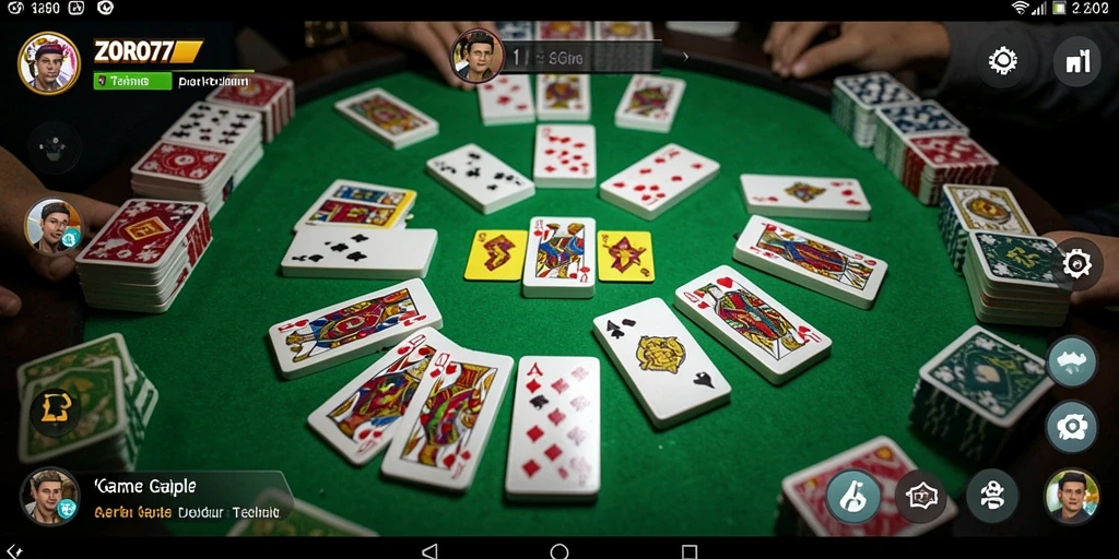 Tampilan gameplay mendebarkan dalam ZORO77 yang menyajikan Gaple.